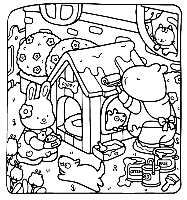 Desenho de Cozy Buddies para imprimir