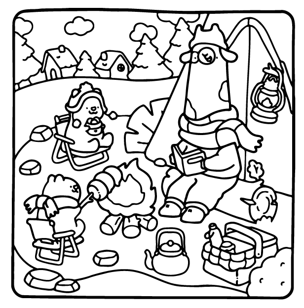 Desenho de Cozy Buddies para imprimir