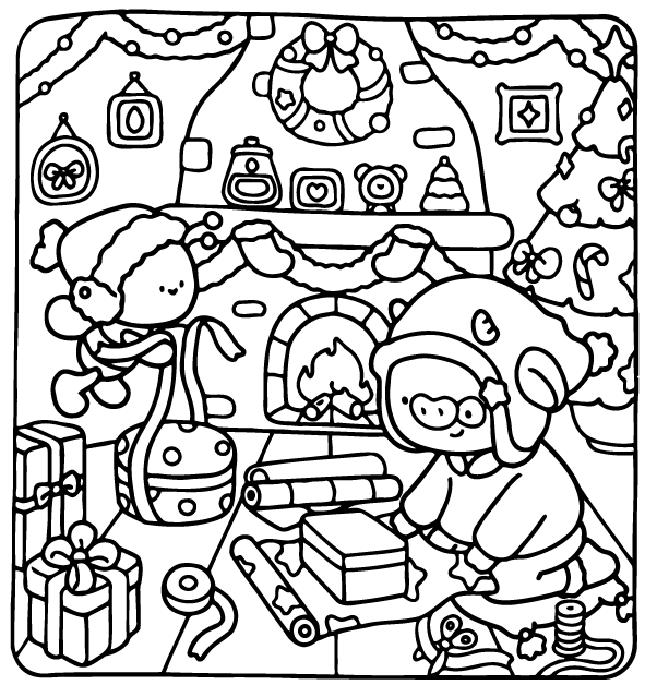 Desenho de Cozy Buddies para imprimir
