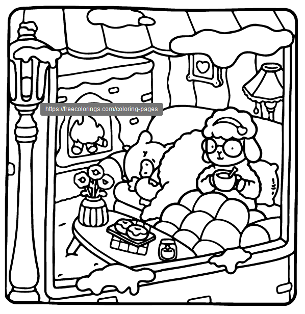 Desenho de Cozy Buddies para imprimir