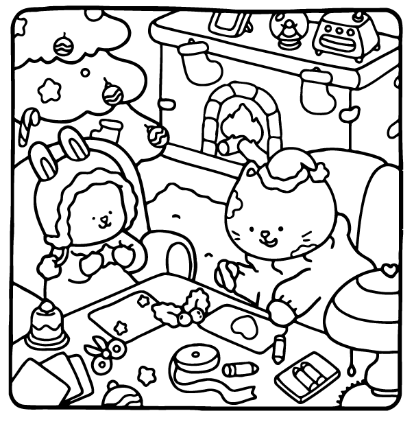 Desenho de Cozy Buddies para imprimir