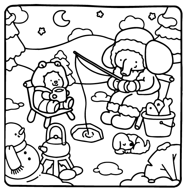 Desenho de Cozy Buddies para imprimir
