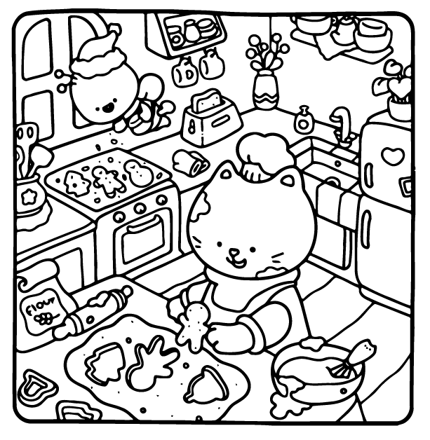 Desenho de Cozy Buddies para imprimir