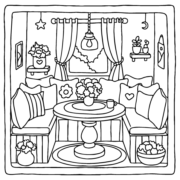 Desenho de Cozy Retreats para imprimir