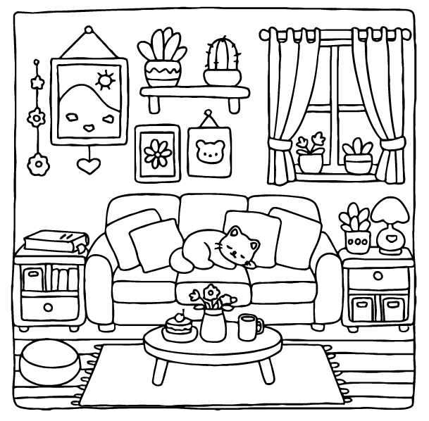 Desenho de Cozy Retreats para imprimir