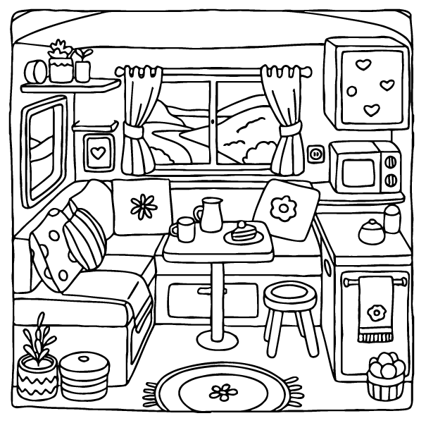Desenho de Cozy Retreats para imprimir