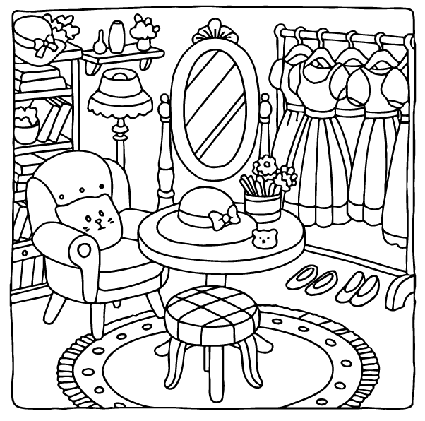 Desenho de Cozy Retreats para imprimir