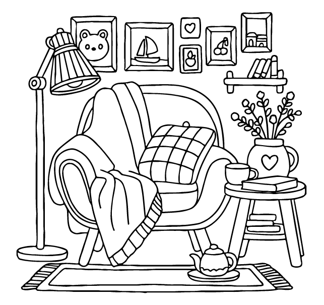 Desenho de Cozy Retreats para imprimir
