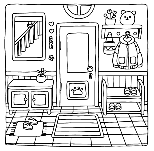 Desenho de Cozy Retreats para imprimir