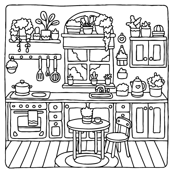 Desenho de Cozy Retreats para imprimir