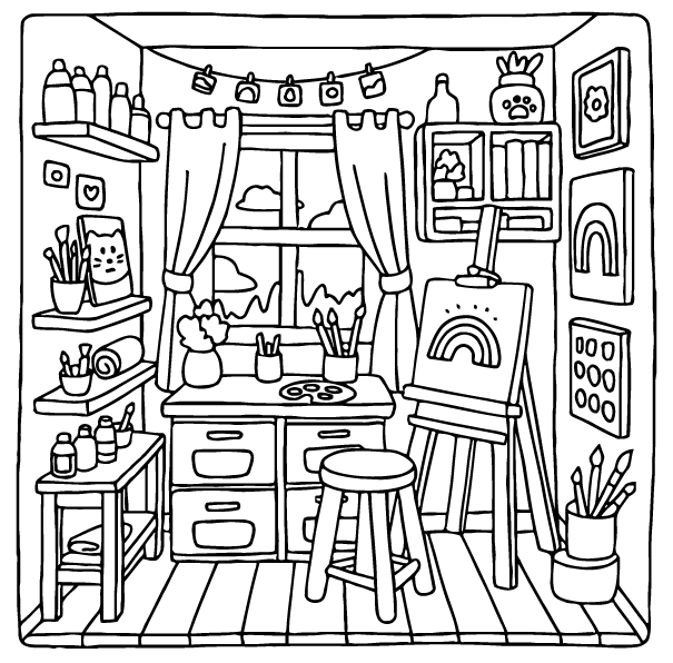Desenho de Cozy Retreats para imprimir