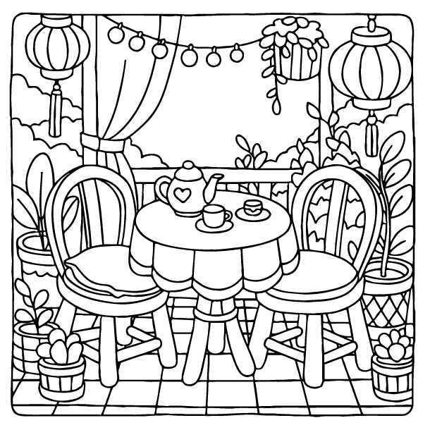 Desenho de Cozy Retreats para imprimir