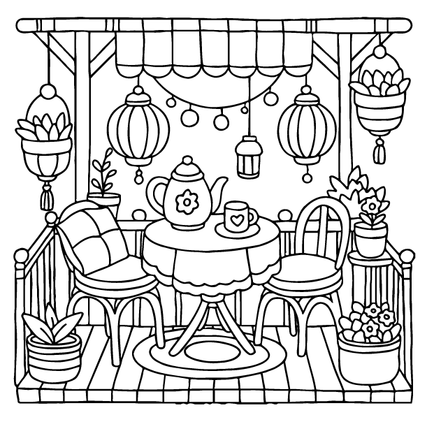 Desenho de Cozy Retreats para imprimir