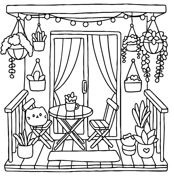 Desenho de Cozy Retreats para imprimir
