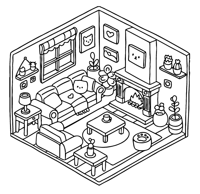 Desenho de Cozy Retreats para imprimir