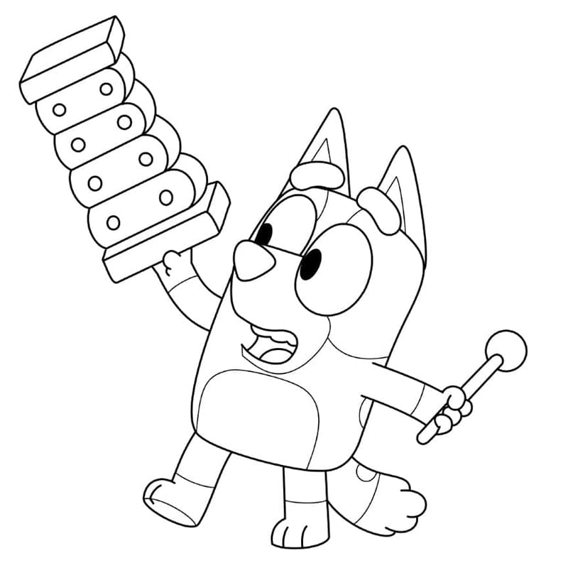 Desenho de Bluey para imprimir