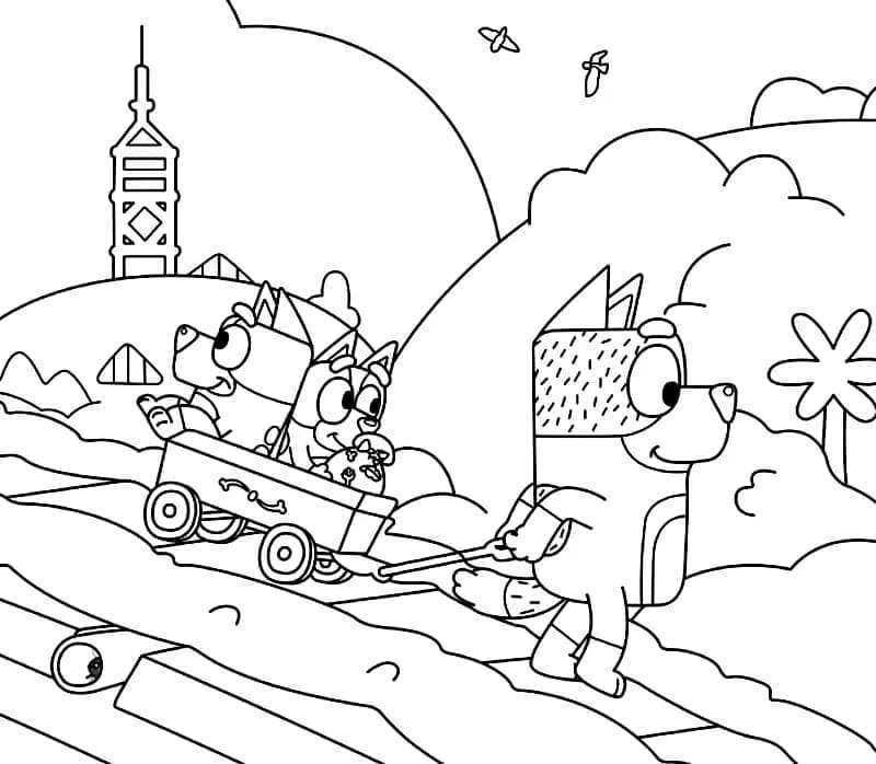Desenho de Bluey para imprimir
