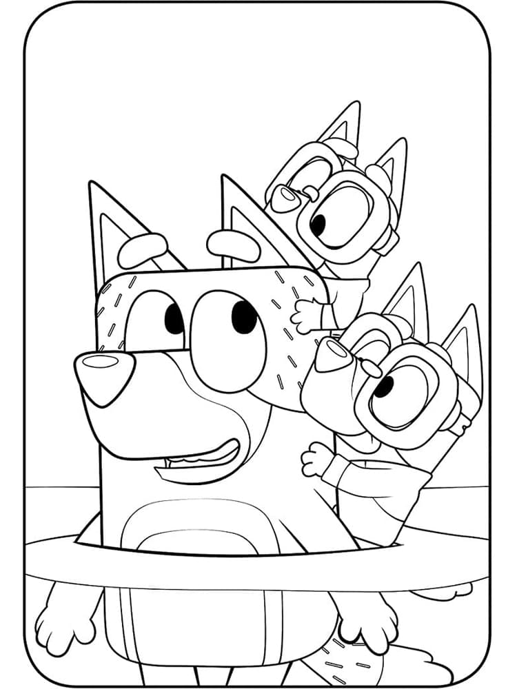 Desenho de Bluey para imprimir