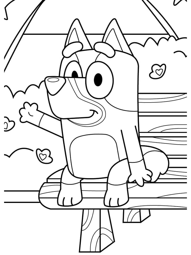 Desenho de Bluey para imprimir