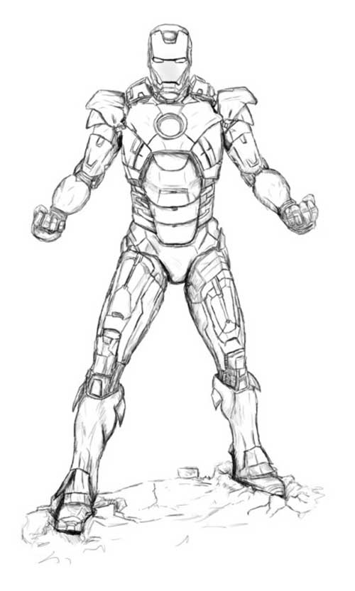 Desenho de Homem de Ferro (Iron Man) para imprimir