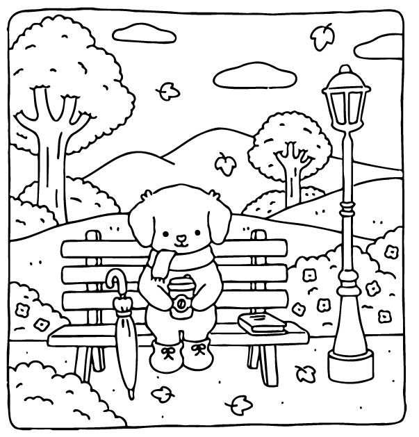 Desenho de Fuzzy Hygge para imprimir