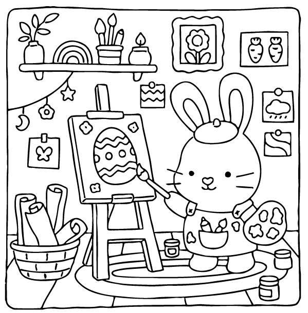 Desenho de Fuzzy Hygge para imprimir