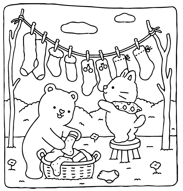 Desenho de Fuzzy Hygge para imprimir