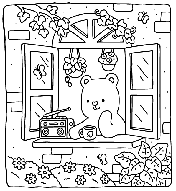Desenho de Fuzzy Hygge para imprimir