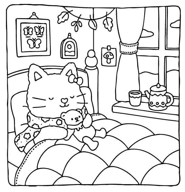 Desenho de Fuzzy Hygge para imprimir
