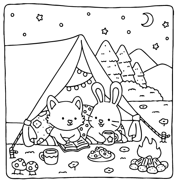 Desenho de Fuzzy Hygge para imprimir