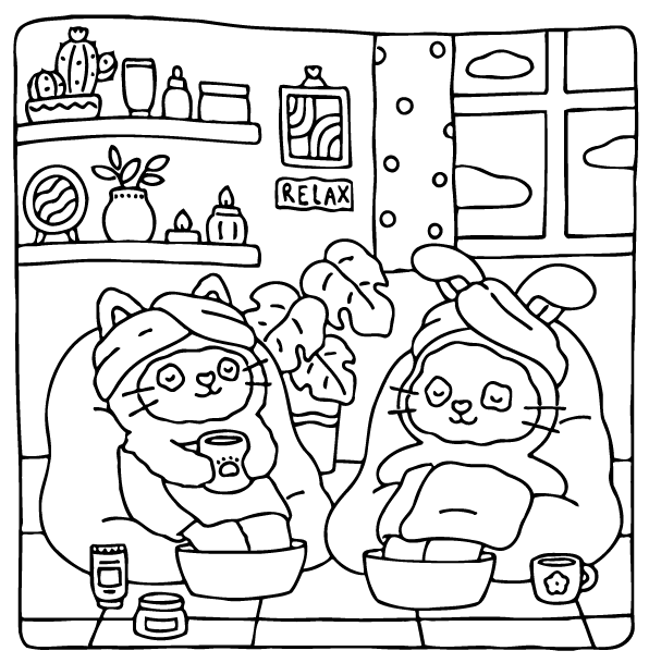 Desenho de Fuzzy Hygge para imprimir