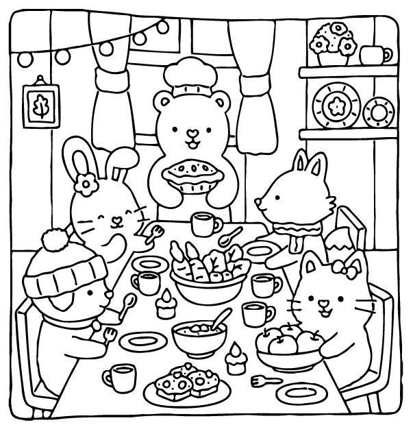 Desenho de Fuzzy Hygge para imprimir