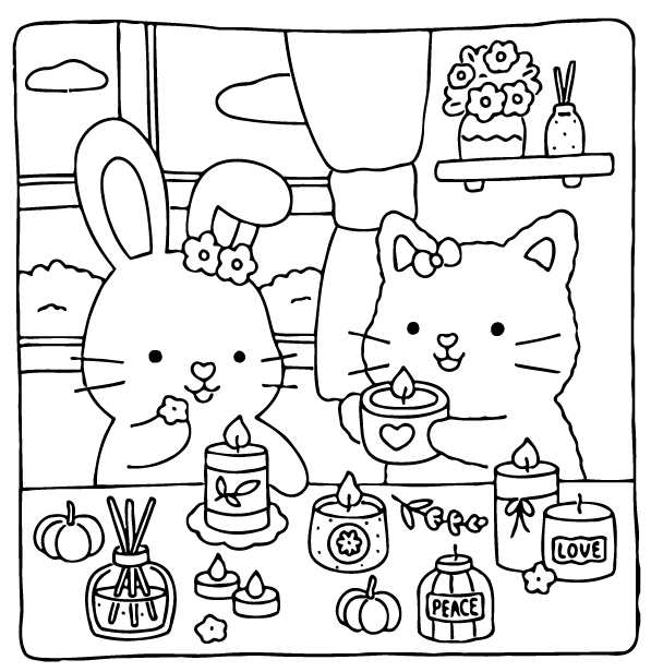 Desenho de Fuzzy Hygge para imprimir