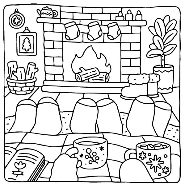 Desenho de Fuzzy Hygge para imprimir