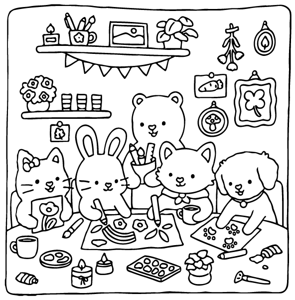 Desenho de Fuzzy Hygge para imprimir
