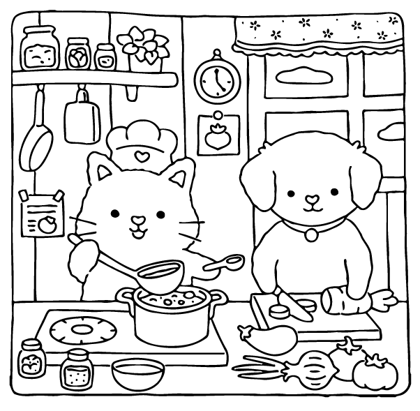 Desenho de Fuzzy Hygge para imprimir