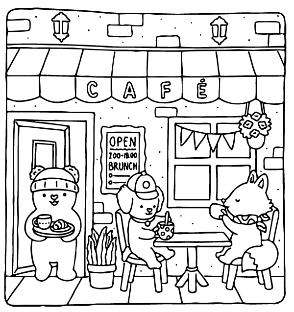 Desenho de Fuzzy Hygge para imprimir