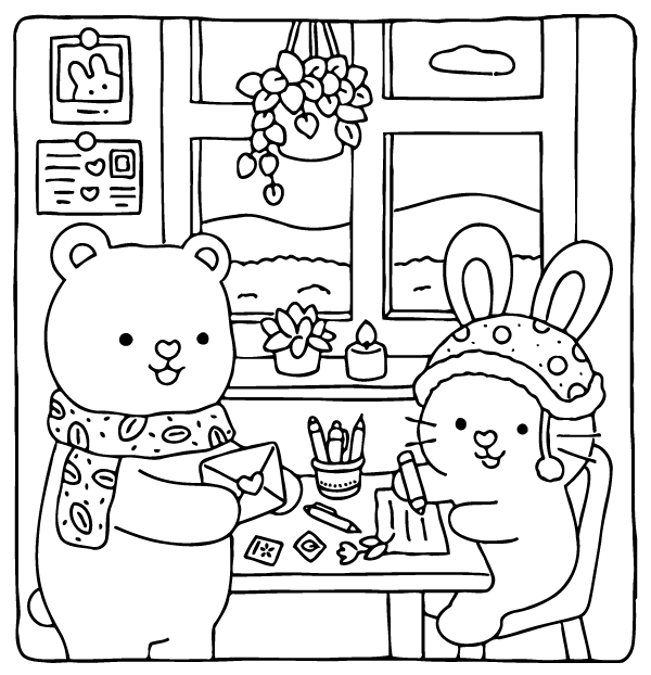 Desenho de Fuzzy Hygge para imprimir