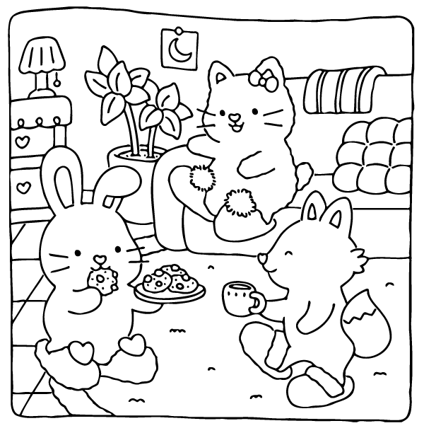 Desenho de Fuzzy Hygge para imprimir