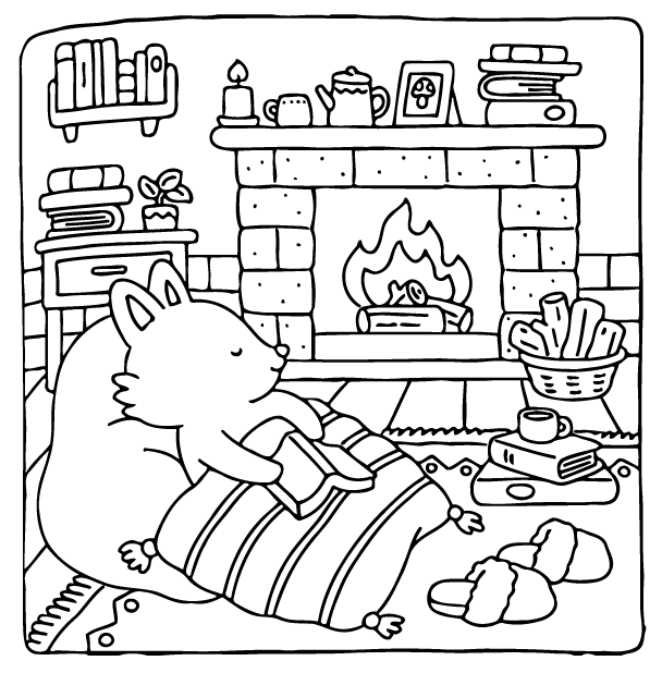 Desenho de Fuzzy Hygge para imprimir