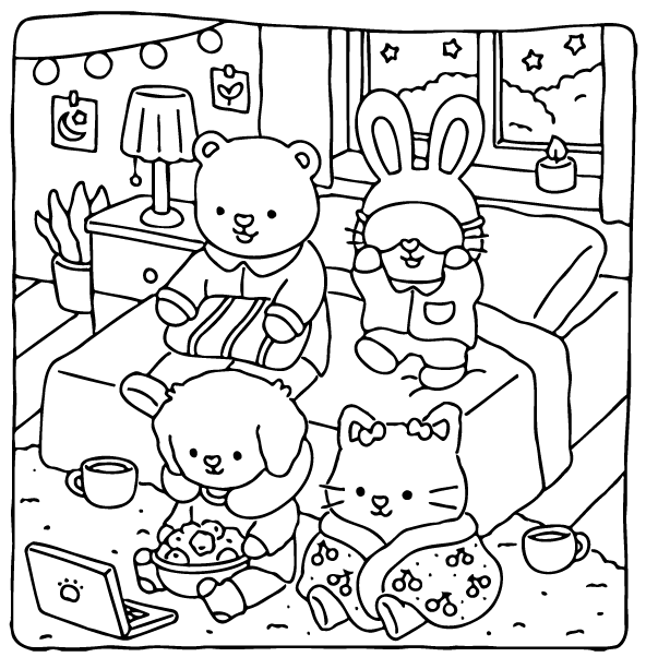 Desenho de Fuzzy Hygge para imprimir