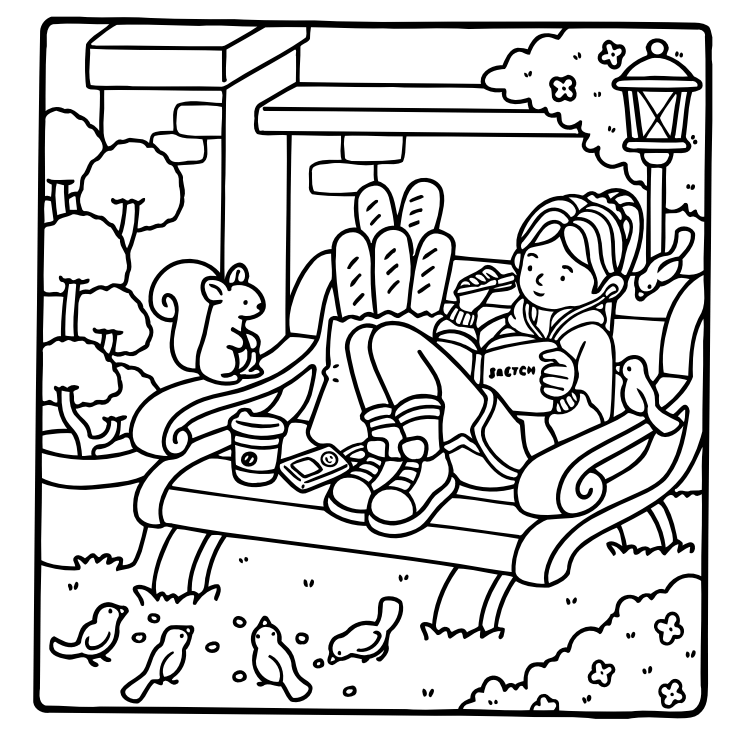 Desenho de Girl Moments para imprimir