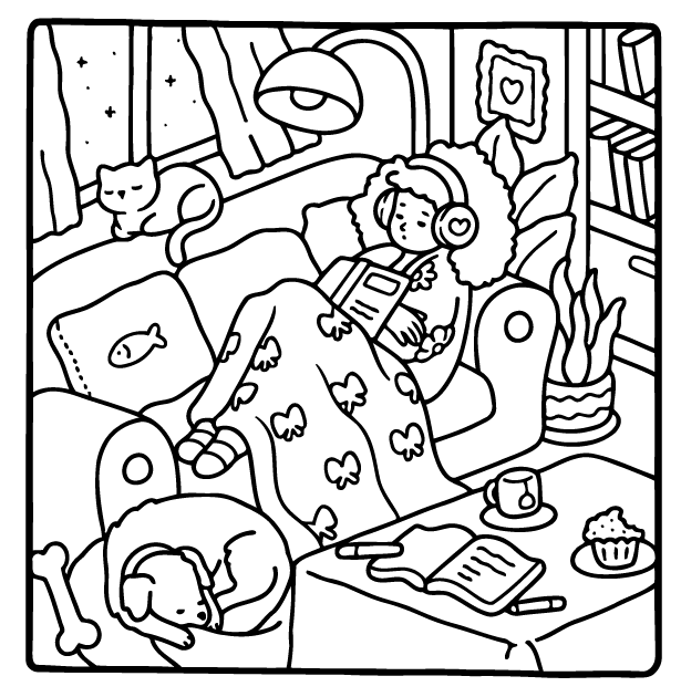 Desenho de Girl Moments para imprimir