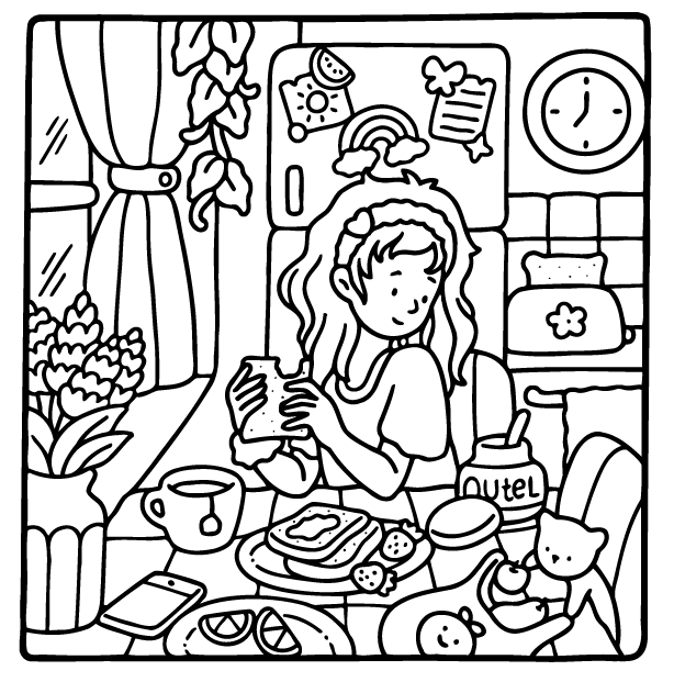 Desenho de Girl Moments para imprimir