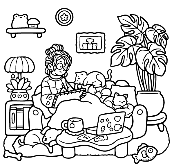 Desenho de Girl Moments para imprimir