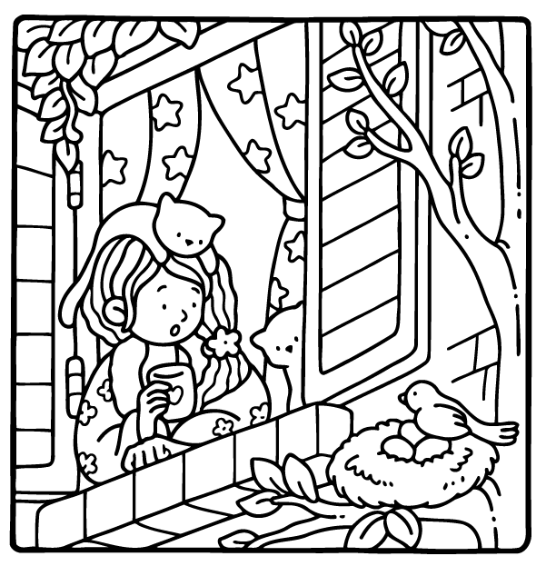 Desenho de Girl Moments para imprimir