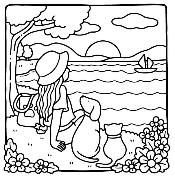 Desenho de Girl Moments para imprimir