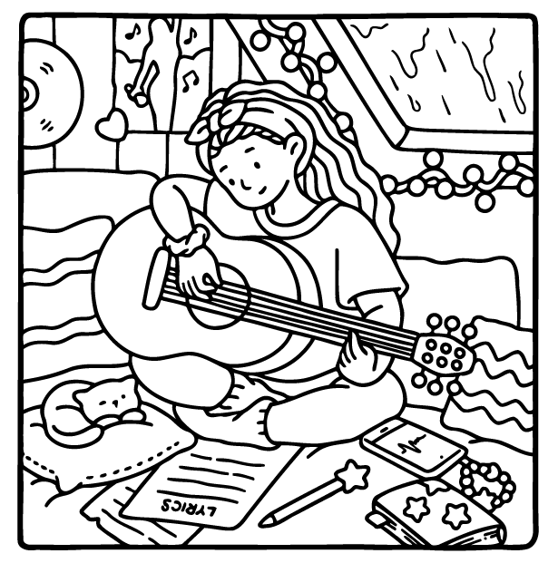 Desenho de Girl Moments para imprimir