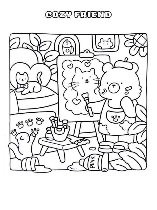Desenho de Cozy Friends para imprimir