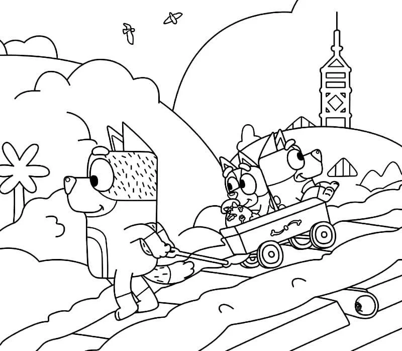 Desenho de Bluey para imprimir
